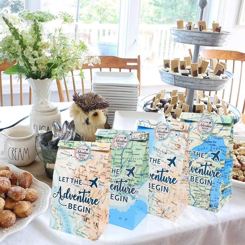 Yaaaaasss! Adventure Party Favor Bags - 24 Pack Let the Adventure Begin, Awaits Travel Farewell Treat Bags - Themed for Birthday & Baby Showers - Image 5
